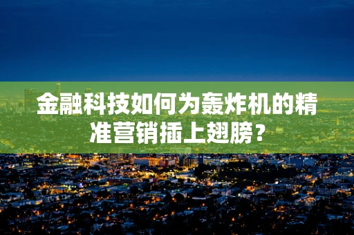 金融科技如何为轰炸机的精准营销插上翅膀？