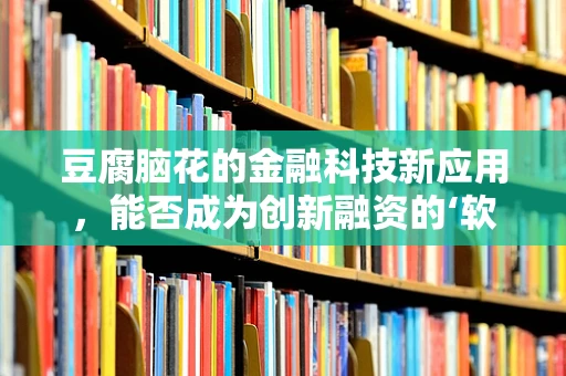 豆腐脑花的金融科技新应用，能否成为创新融资的‘软实力’？