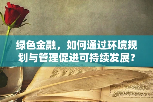绿色金融，如何通过环境规划与管理促进可持续发展？