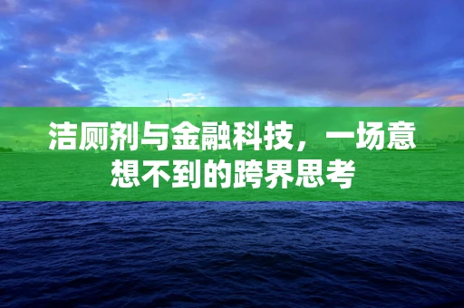 洁厕剂与金融科技，一场意想不到的跨界思考
