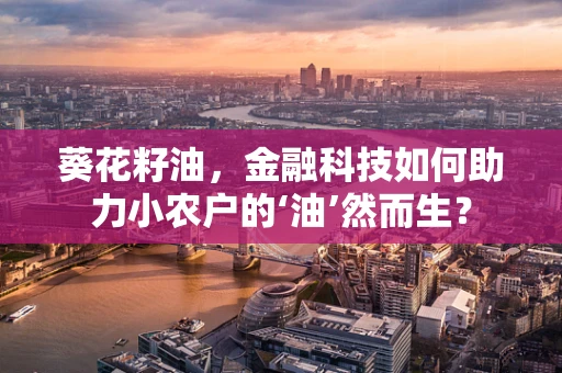 葵花籽油，金融科技如何助力小农户的‘油’然而生？