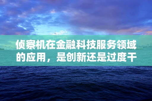 侦察机在金融科技服务领域的应用，是创新还是过度干预？