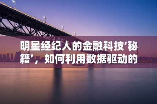 明星经纪人的金融科技‘秘籍’，如何利用数据驱动的解决方案提升管理效率？