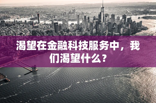 渴望在金融科技服务中，我们渴望什么？
