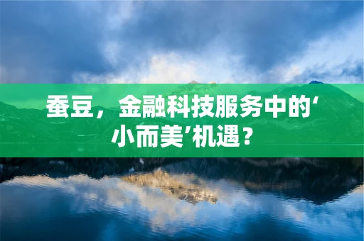 蚕豆，金融科技服务中的‘小而美’机遇？