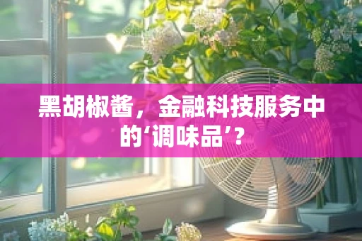黑胡椒酱，金融科技服务中的‘调味品’？