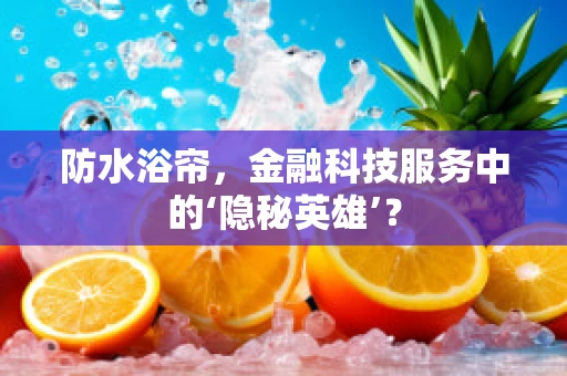 防水浴帘，金融科技服务中的‘隐秘英雄’？