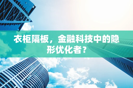 衣柜隔板，金融科技中的隐形优化者？