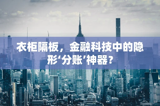 衣柜隔板，金融科技中的隐形‘分账’神器？