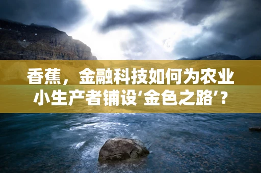 香蕉，金融科技如何为农业小生产者铺设‘金色之路’？