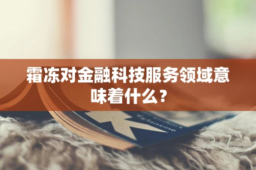霜冻对金融科技服务领域意味着什么？