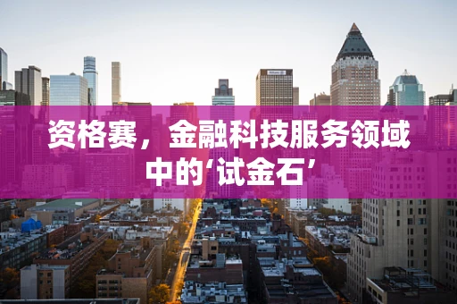 资格赛，金融科技服务领域中的‘试金石’