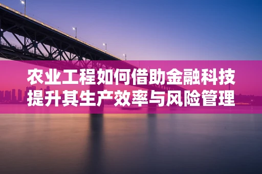 农业工程如何借助金融科技提升其生产效率与风险管理？