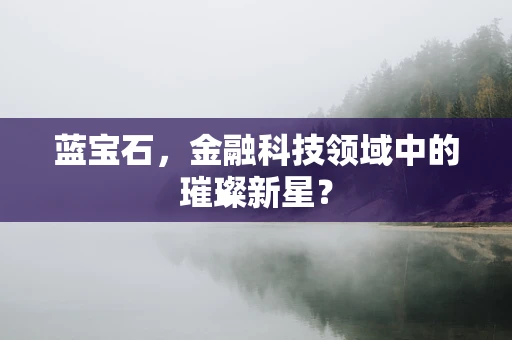 蓝宝石，金融科技领域中的璀璨新星？