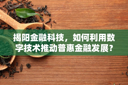揭阳金融科技，如何利用数字技术推动普惠金融发展？