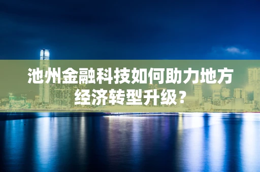 池州金融科技如何助力地方经济转型升级？