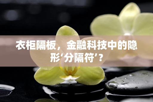 衣柜隔板，金融科技中的隐形‘分隔符’？