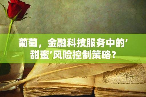 葡萄，金融科技服务中的‘甜蜜’风险控制策略？