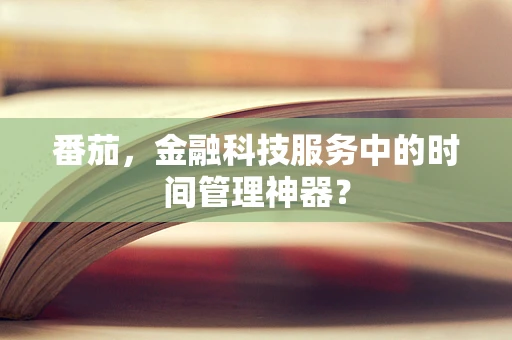 番茄，金融科技服务中的时间管理神器？
