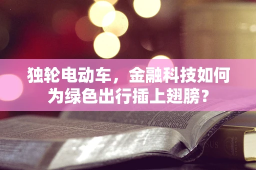 独轮电动车，金融科技如何为绿色出行插上翅膀？